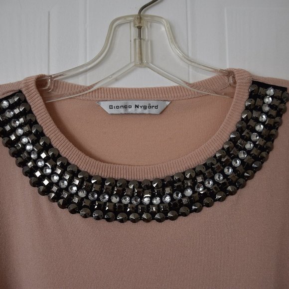 Nygard Pink Jewel Collar Sweater - Size 16 - Picture 2 of 5